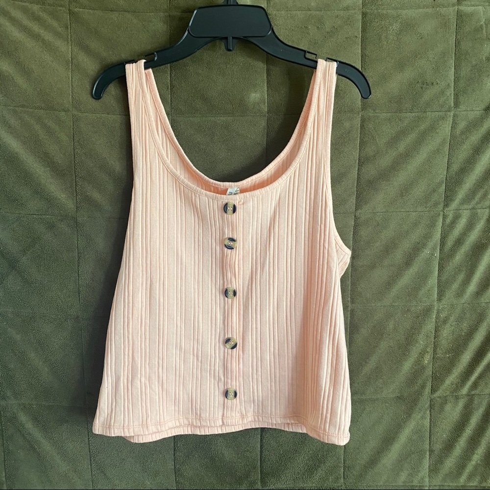Pink Button Mudd Crop Tank Top